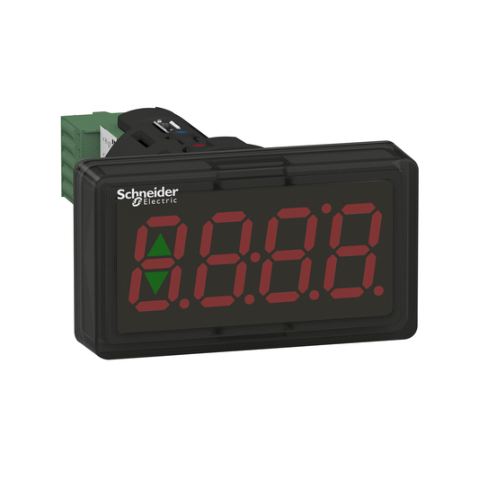 XBH1AA0R4 - Medidor de panel digital, Harmony XB5, plástico, negro, 22 mm, pantalla LED roja de 4 dígitos, entrada de 4...20 mA