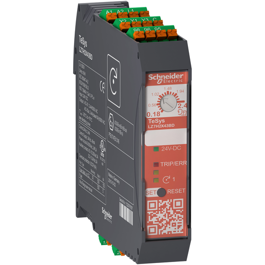 LZ7H6X53BD - Arrancador ultracompacto, TeSys Hybrid, Safe Torque Off, 3P, 500 V CA, 3 kW a 400 V, 24 V CC, terminal de resorte