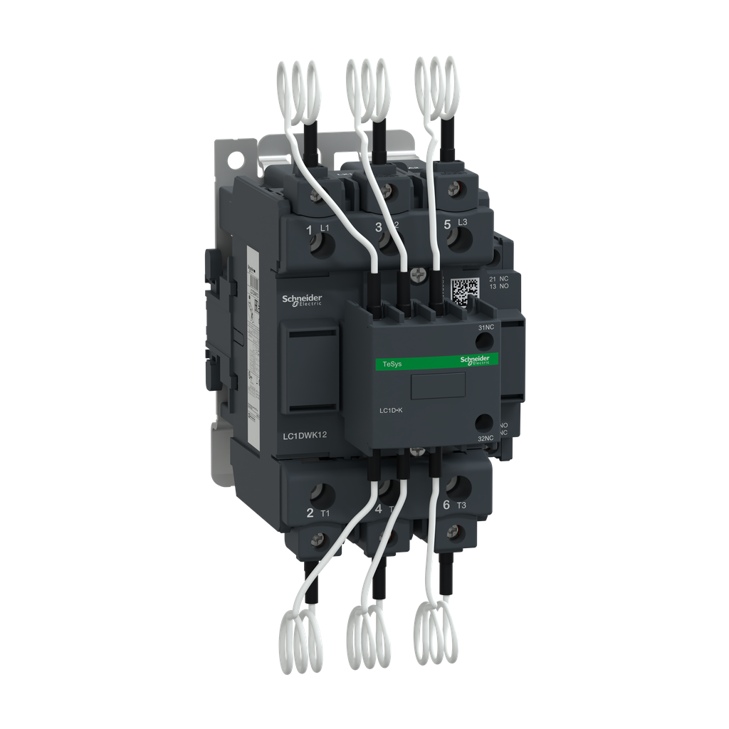 LC1DWK12P7 - Contactor de condensador, Tesys Deca, 63 kVAR a 400/415 V 50 Hz, bobina de 230 V CA 50/60 Hz, terminales de abrazadera de tornillo