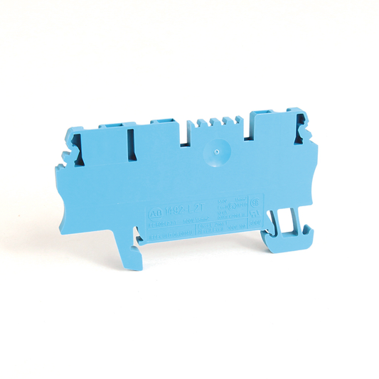 1492-L2T-BL - Spring Clamp Terminal Block,One-Circuit Feed-Through Block,1.5mm² (# 26 AWG - # 14 AWG),2 Connection points on one side,Black