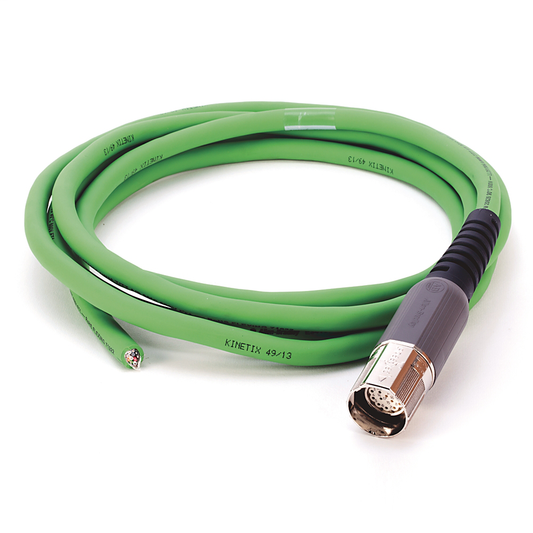 2090-CFBM7DF-CEAF03 - SpeedTEC Cable, Motor Feedback Only, SpeedTec DIN Connector, Drive-end, Flying-lead, SIN/COS High-Resolution/Resolver Encoder Type, Continuous-Flex, 3 Meters