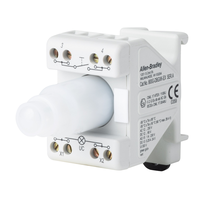 800G-DBWXL-EX - 800G Power Module, Power Module w/ Contact Block, Base mount Power Module, White Lamp, 1 N.C.