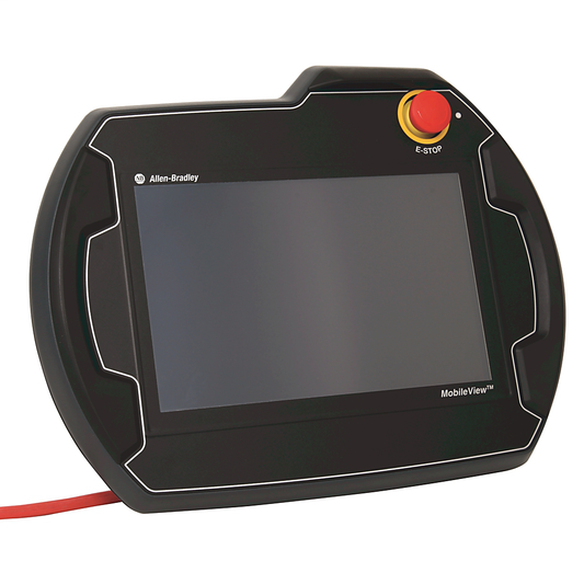 2711T-T10R1N1 - MobileView, 10 in Display, Red E-Stop, Enabling Switch, 2-circuit E-Stop Push button, Touch Screen
