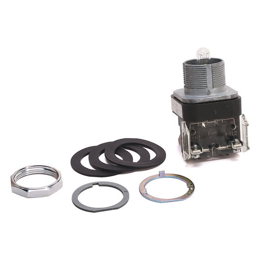 800T-Q20A - 30.5mm Type 4/13 Pilot Light, Full Voltage, No Test Option, Incand., Amber, 240V AC/DC