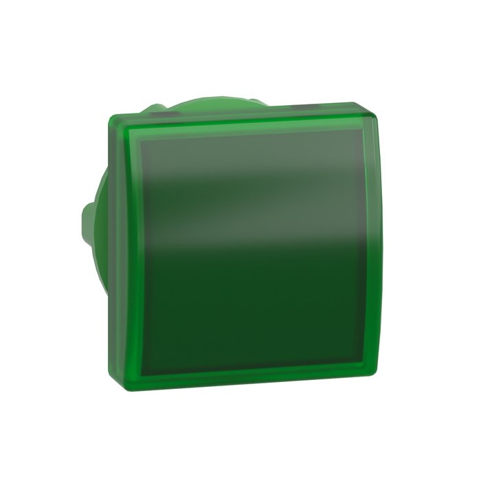 ZB5CV033 - Head for pilot light, Harmony XB5, square green, 22mm, with plain lens, universal LED