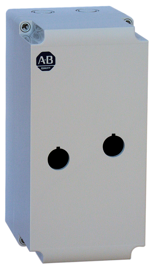 198E-C2S4 - Cajas de plástico 198E para arrancadores DOL, material PC V-0; homologadas por cUL-US, tipo 12K/4/4X, clase de protección IP66, caja para arrancadores DOL con cortes para operadores de arranque-parada y reinicio