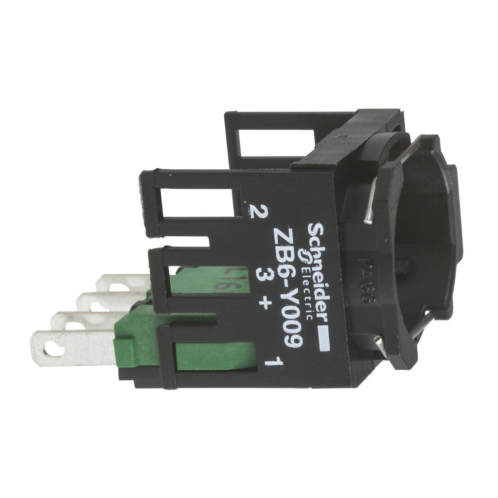 ZB6Z1B - Cuerpo completo para pulsadores o selectores, Harmony XB6, contacto simple, con cuerpo/collar de fijación, conector faston, 1NO