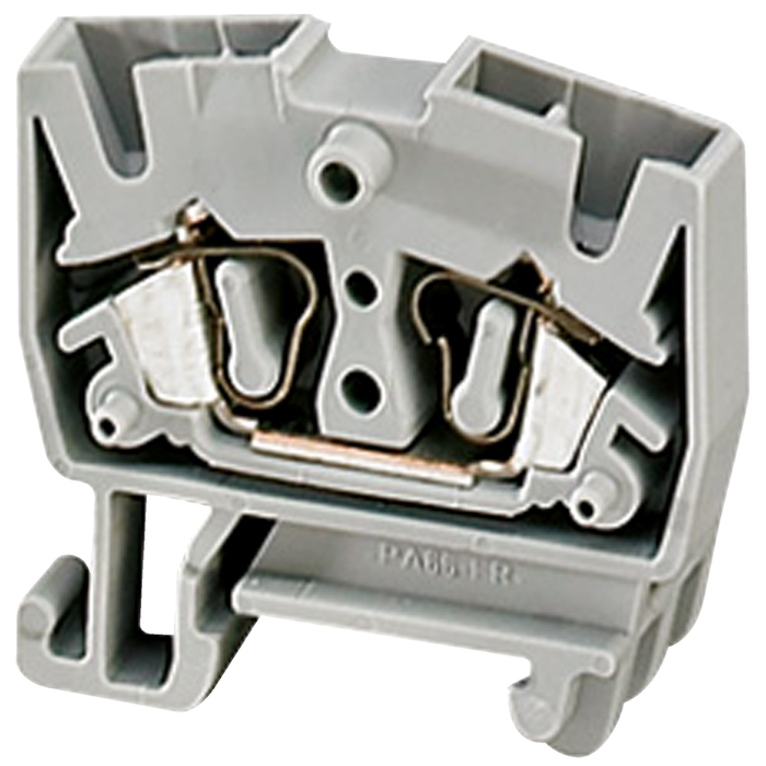 NSYTRR22M - Mini Terminal block, Linergy TR, spring type, feed through, 2 points, 2.5mm², grey, for 15mm rail, Set of 50