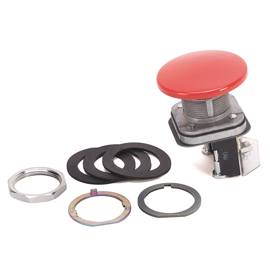 800T-D6JA - 30.5mm Type 4/13 Mom. Contact PB, Non-Illum., Red, Mushroom Hd Jumbo-Plastic, 1 NO-1 NC