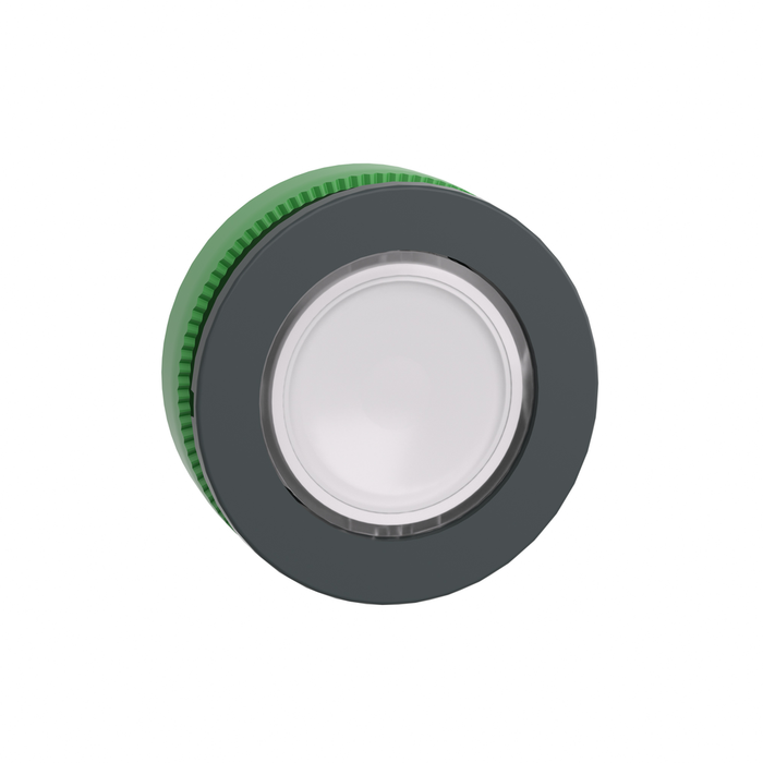 ZB5FA18 - Head for illuminated push button, Harmony XB5, antimicrobial, plastic, white flush mounted, 30mm, universal LED,