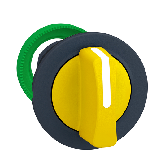 ZB5FD805 - Cabezal para selector, Harmony XB5, montaje empotrado amarillo, 3 posiciones, retorno de derecha a centro