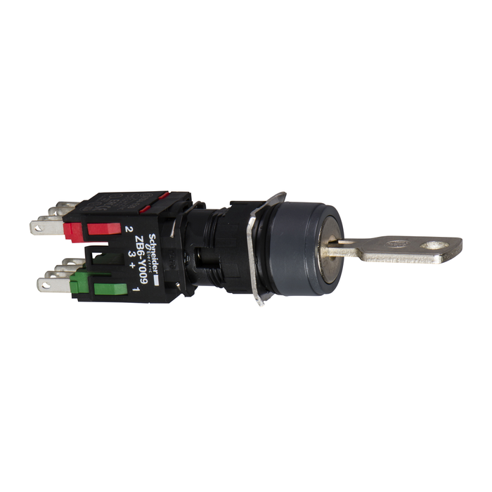 XB6AGC5B - Selector switch, Harmony XB6, black round, 16mm, 2 positions, stay put, 1NO + 1NC, key 200 (Qty. 60)