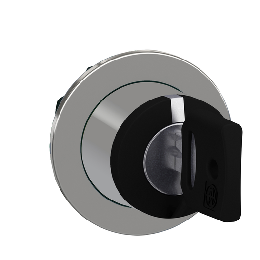 ZB4FG7 - Cabezal para selector de llave, Harmony XB4, llave negra, enrasado, 30 mm, 3 posiciones, extracción de llave central, llave 455