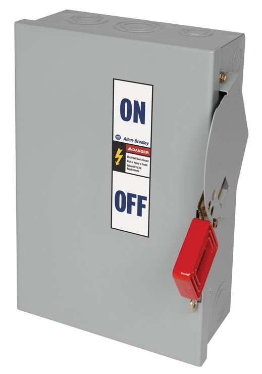 1494H-EA3N - Interruptor de seguridad de alta resistencia 1494H, 200 A, 600 V CA, sin fusibles, tipo 1, para uso general, con caja metálica pintada y pestillo de puerta.