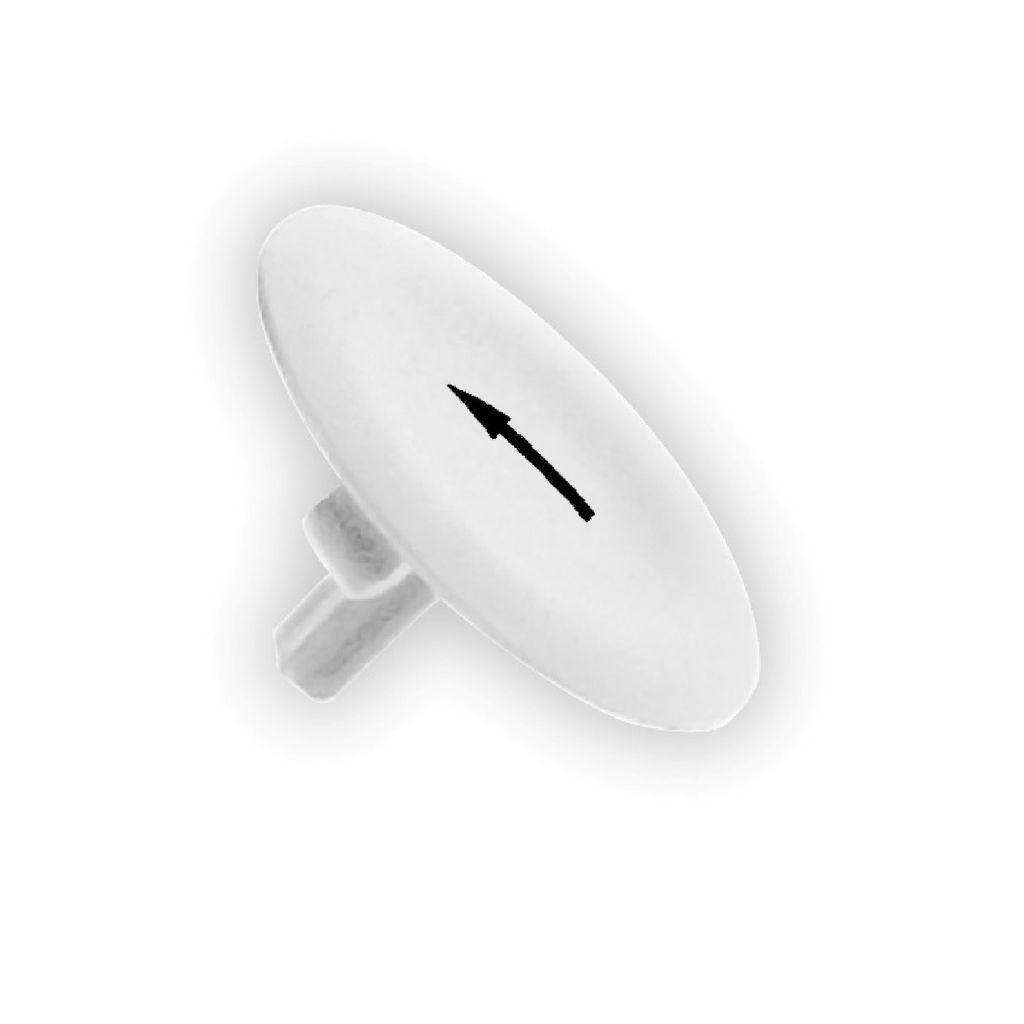 ZBA334 - Tapa para cabezal de pulsador, Harmony XB4, plástico, blanco, 22 mm, flecha marcada en negro