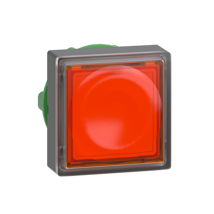 ZB5CW353 - Head for illuminated push button, Harmony XB5, orange square flush, 22mm, universal LED, spring return, unmarked