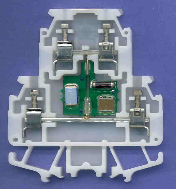 1492-HM2K120 - 1492-H Finger-Safe Terminal Blocks, H-Block,Double Circuit Surge Suppressor Block, Code 2,120V AC/DC Surge Suppressor, #30 - #12 AWG, White,No Bulk Pack (Single Block)