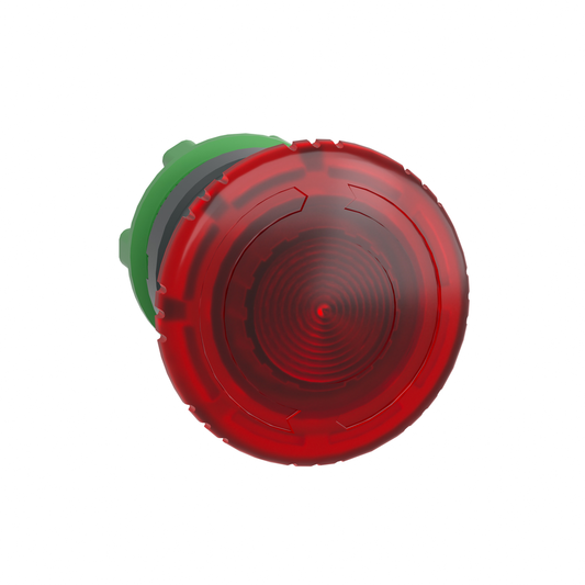 ZB5AW743 - Head for illuminated emergency switching off push button, Harmony XB5, plastic, red mushroom 40mm, 22mm, universal LED, turn to release
