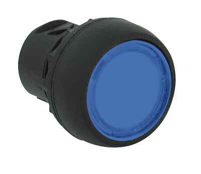 800FM-LF6 - 800F Momentary Push Button - Metal, Illuminated, Flush, Blue, Standard Pack (Qty. 1)