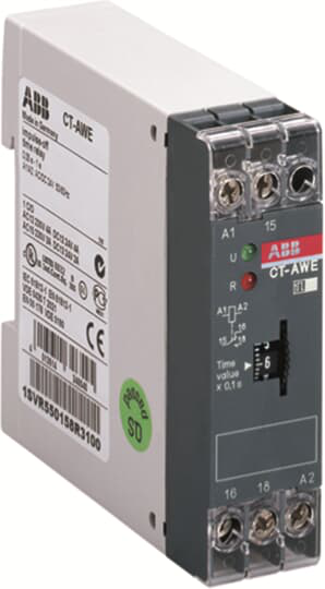 1SVR550141R4100 - Relé de tiempo CT-AWE, impulso-OFF 1c/o, 0,3-30 s, 220-240 V CA