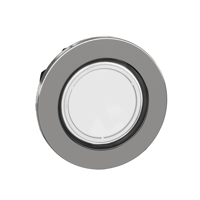 Customizable flush mounted push button head, metal, flush, Ø30, spring return