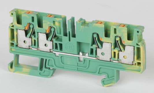 1492-PG4Q - Bloques de terminales a presión 1492-P, 4 mm² (AWG 26 - AWG 10), no aplicable, bloque de conexión a tierra, un nivel, 2 puntos en un lado, 2 puntos en el otro lado