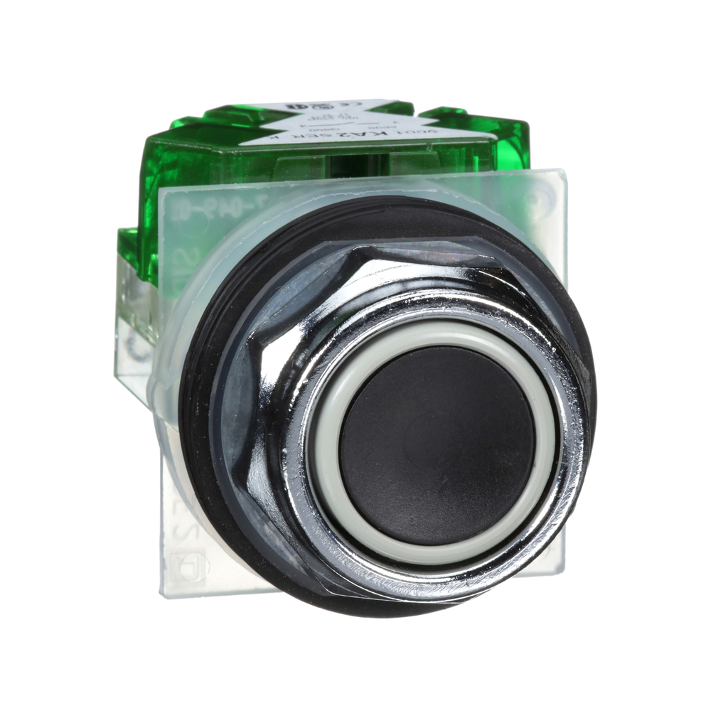 9001KR1BH5 - Pulsador de 30 mm, tipo K, pulsador, protección completa, negro, 1 NO