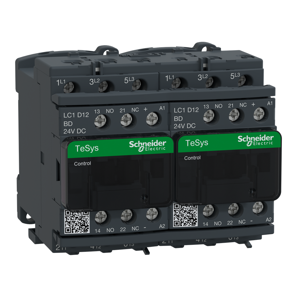 LC2D12BDV - Contactor inversor TeSys Deca - 3P(3 NO) - AC-3 - <= 440 V 12 A - Bobina 24 V DC