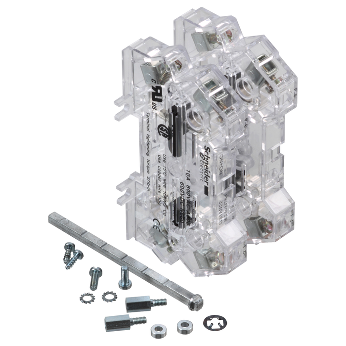 GS1AN22 - Auxiliary contacts, TeSys GS, 2NC+2NO, instantaneous, left side mounting, for GS1 and GS2 with front/right handle