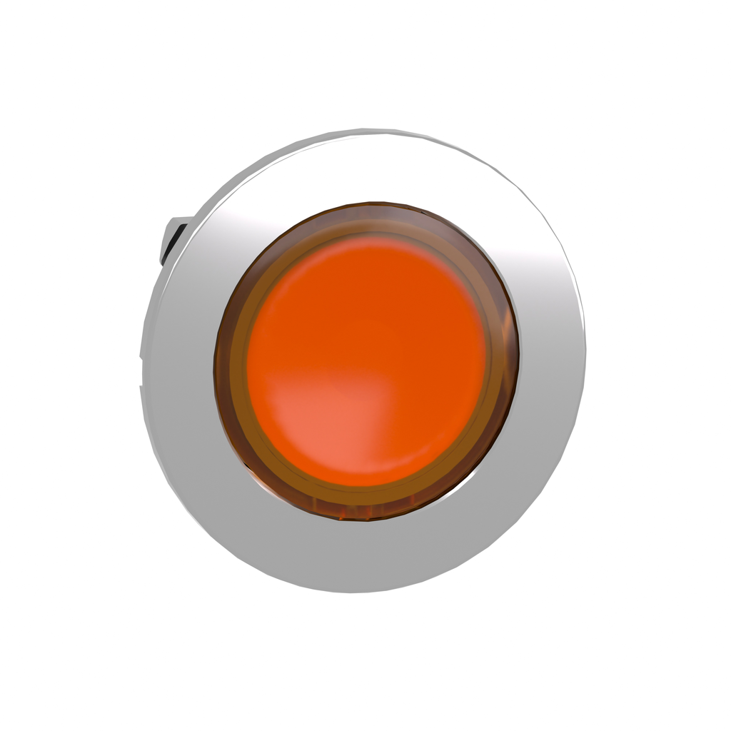 ZB4FV053 - Head for pilot light, Harmony XB4, metal, orange flush mounted, 30mm, universal LED, plain lens