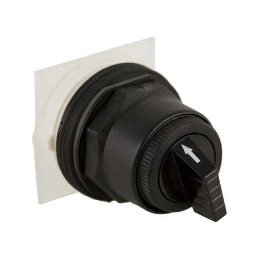 9001SKS88B - Cabezal de interruptor selector, Harmony 9001SK, plástico, mango estándar, negro, 30 mm, 4 posiciones, fijación fija