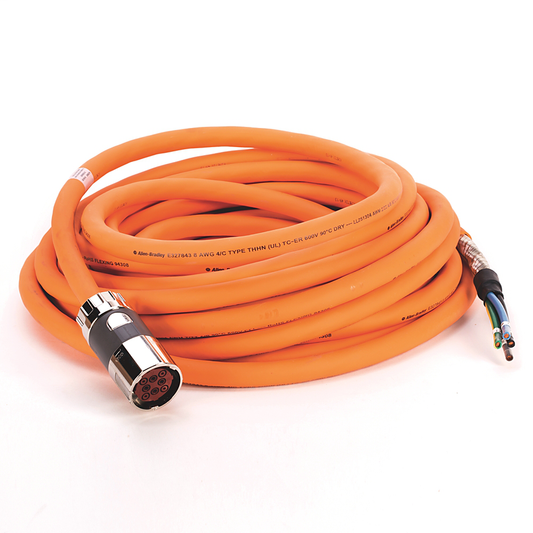 2090-CPWM7DF-08AF40 - Cable SpeedTEC, solo alimentación del motor, conector DIN SpeedTec, extremo de accionamiento, cable flexible, 8 AWG, 40 metros