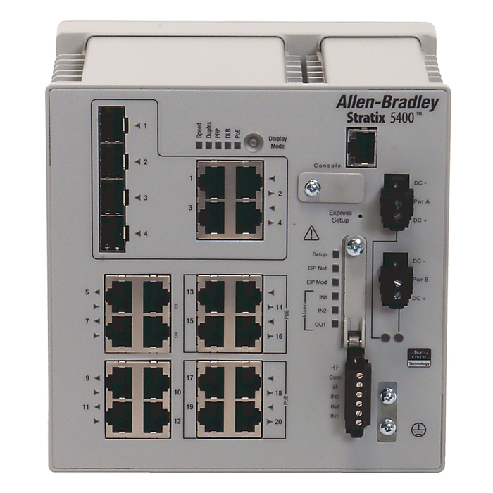 1783-HMS8TG8EG4CGN - Stratix 5400, 8 copper 10/100/1000 ports, 8 PoE 10/100/1000 ports, 4 combo 10/100/1000 ports, Layer 2 FW