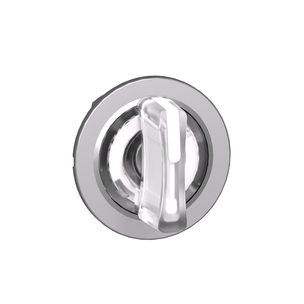 Cabezal para selector iluminado, Harmony XB4, metal, mango blanco, montaje empotrado, 30 mm, LED universal, 3 posiciones