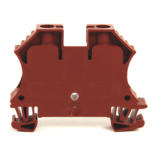 1492-J10-BL - 1492-J IEC Terminal Block, One-Circuit Feed-Through Block, 10 mm (# 22 AWG - # 8 AWG), Standard Feedthrough, Black