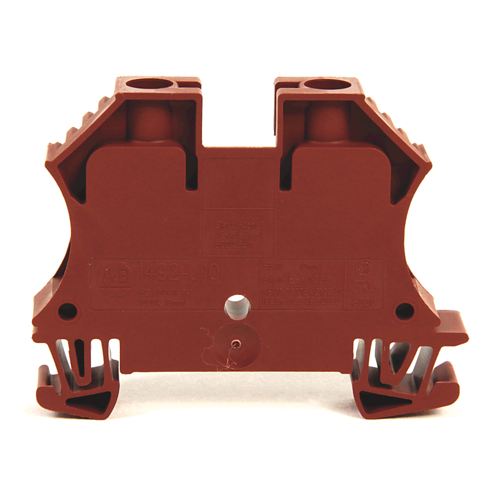 1492-J10-BL - 1492-J IEC Terminal Block, One-Circuit Feed-Through Block, 10 mm (# 22 AWG - # 8 AWG), Standard Feedthrough, Black