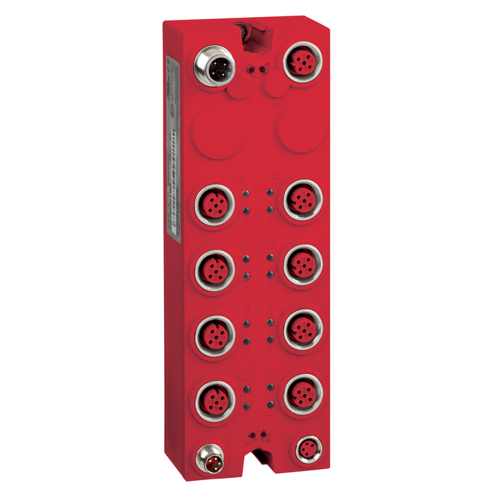 TM7SDM12DTFS - Safety discrete I/O expansion block, Modicon TM7, IP67, 8 DI/4 DO, 24 V DC, 2 A, M12 connector