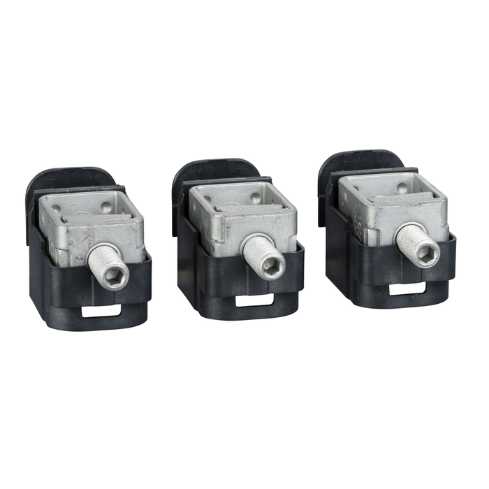 LV429242 - Steel bare cable connectors, ComPacT NSX, for 1 cable 1.5mm² to 95mm², 160A, set of 3 parts