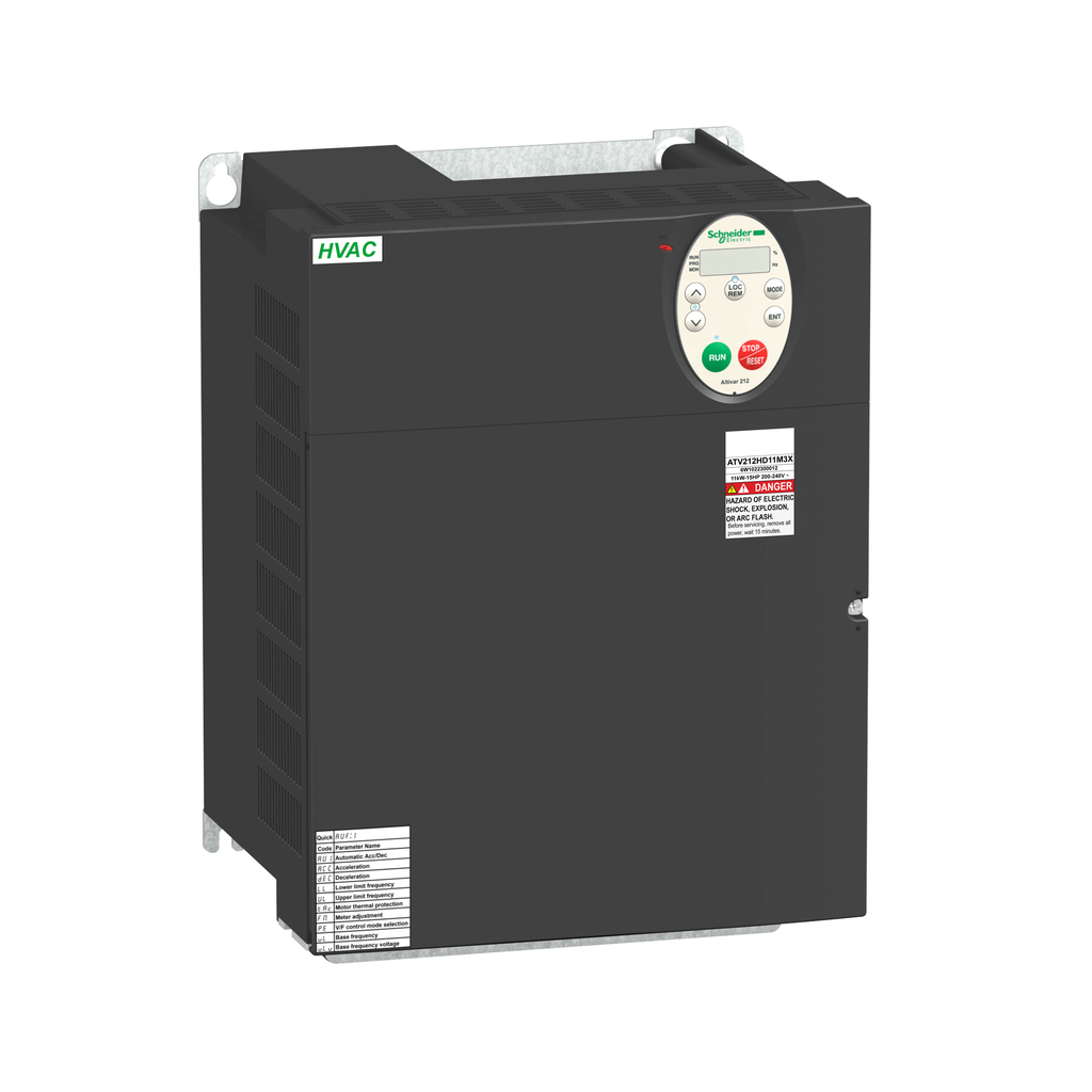 ATV212HD15M3X - variable speed drive, Altivar 212, 15kW, 20hp, 240V, 3 phases, without EMC, IP21
