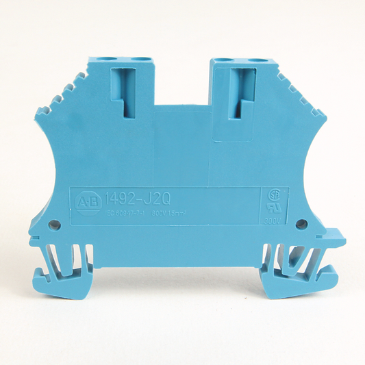 1492-J2Q - 1492-J IEC Terminal Block, One-Circuit Feed-Through Block, 1.5 mm (# 22 AWG - # 16 AWG), 2 Connection points on each side, Gray (Standard)