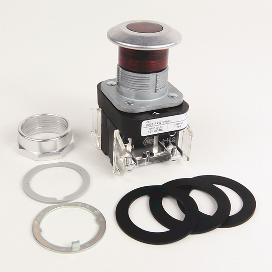 800T-FXQ24AA5 - 30.5mm Type 4/13 2 Pos. PB-Illum., Push-Pull, Amber, Mushrm Hd, Incand., 24V AC/DC, 2 NCLB