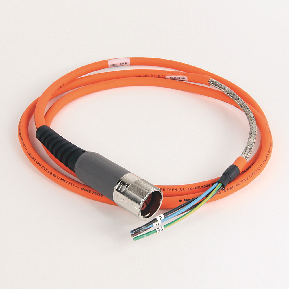 2090-CPWM7DF-16AA02 - Cable SpeedTEC, solo alimentación del motor, conector DIN SpeedTec, extremo de accionamiento, cable flexible, 16 AWG, estándar (no flexible), 2 metros