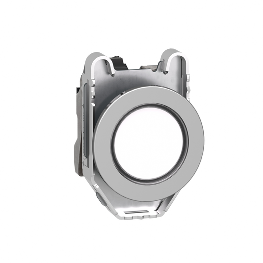 XB4FVG1 - Pilot light, Harmony XB4,metal, white flush mounted, 30mm, universal LED, plain lens, 110…120V AC