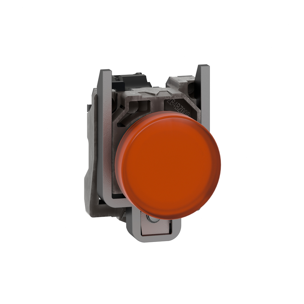 XB4BVM5 - Luz piloto, Harmony XB4, metal, naranja, 22 mm, LED universal, lente plana, 230...240 V CA