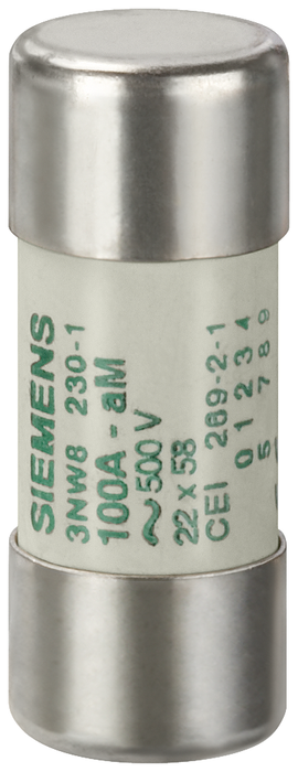 3NW8230-1 - CYL FUSE, 100A, 400V, 22 X 58