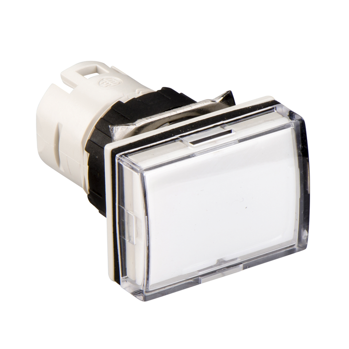 ZB6DV1 - Head for pilot light, Harmony XB6, rectangular white, 16mm, integral LED