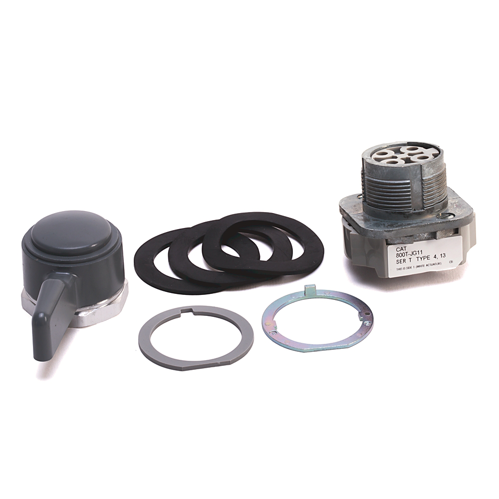 800T-JG15 - 800T 3 Position, Knob/Wing Lever,, Gray, Metal Wing Lever Spring Rtn fr/ Left, Cam and Contact Blocks, 3 Position