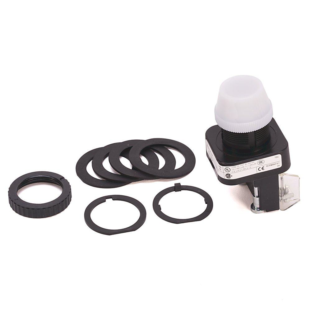 800H-QR10W - Luz piloto tipo 4/4X/13 de 30,5 mm, voltaje completo, sin opción de prueba, incandescente, blanca, 120 V CA