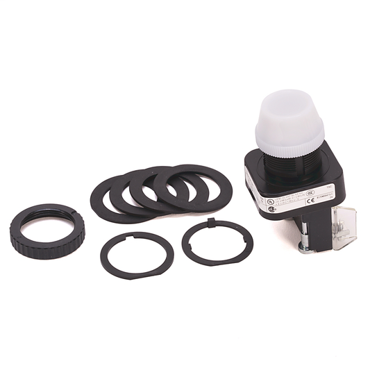 800H-QR10W - Luz piloto tipo 4/4X/13 de 30,5 mm, voltaje completo, sin opción de prueba, incandescente, blanca, 120 V CA