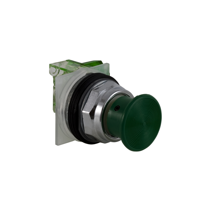 9001KR24GH5 - Push-button, Harmony 9001K, metal, mushroom 35mm, green, 30mm, spring return, 1 NO